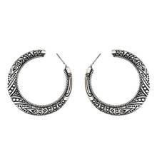 2022 New Vintage Tibetan Silver Gold Hoop Earrings Women Retro Indian Bollywood Jewelry 2020 trend 2024 - buy cheap