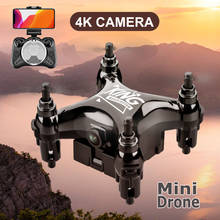 Mini Dron 4K HD con cámara WiFi y Fpv para niños, cuadricóptero de control remoto con mantenimiento de la presión del aire, color negro, rojo y dorado, juguetes de Navidad, novedad de 2020 2024 - compra barato