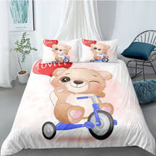 Kids Duvet Cover Bear Cloud Cartoon Bedding Set Boys Girls 2/3 pcs Bedspread Pillowcase Cute Comforter Covers Bedroom Use Decor 2024 - buy cheap