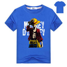 Hot Anime One Piece Monkey.D.Luffy cartoon t shirt 2021 summer new 100% cotton high quality short sleeve shirt brand clothes 2024 - buy cheap