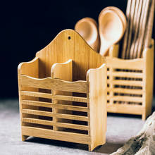 Escurridor de cubiertos de bambú, estante de almacenamiento de cocina, organizador de cuchara, tenedor, palillos, soporte de secado, utensilios de cocina de Bambú 2024 - compra barato