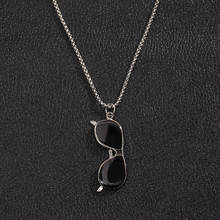 2020 Fashion New Black sunglasses Pendant Necklace Men Trendy Simple Stainless Steel Chain Men Necklace Jewelry Gift 2024 - buy cheap