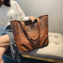 Fashion Rivet Shoulder Bags For Women Luxury Handbags Women Bags Designer Ladies Hand Bag Big Totes Top-handle Bags 2024 - buy cheap