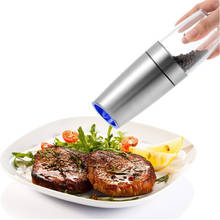 Moedor elétrico de sal e pimenta, fácil operação com luz de led, utensílios de cozinha 2024 - compre barato
