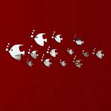 Съемные морские рыбки пузырьки стикер на стену 3D Зеркальная Наклейка s Настенная Роспись «сделай сам» наклейка домашний декор 2024 - купить недорого