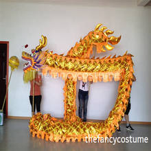 4 м длина размер 5 позолоченный 4 студенческий китайский танец дракона Оригинальный Китайский народный фестиваль дракона праздничный костюм 2024 - купить недорого