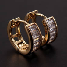 MHS.SUN-pendientes de aro de circonia cúbica para mujer, aretes elegantes de cristal de circonia cúbica de color dorado, joyería para fiesta de boda 2024 - compra barato