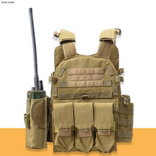 Chaleco táctico Molle de combate militar, armadura corporal, conjunto de guerra, Airsoft, accesorios de caza, 6094 2024 - compra barato