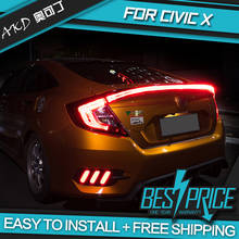 AKD tuning cars Tail lights For Honda CIVIC X G10 2015-2018 Taillights LED DRL Running lights Fog lights angel eyes Rear parking 2024 - buy cheap