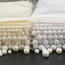 No Hole white round plastic Acrylic ABS Imitation pearl beads charm loose beads Jewelry Making Counter display bead craft 2-18mm 2024 - buy cheap