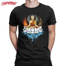 Мужские футболки Aang Avatar The Last Airbender, одежда из чистого хлопка, повседневные футболки с коротким рукавом и круглым вырезом, футболки для подарка 2024 - купить недорого