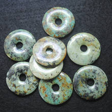 1PCS Natural african turquoisee stone pendants donut shape size 30mm 40mm good selling in us for necklace making accessories 2024 - buy cheap