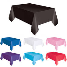 Toalha de mesa retangular de plástico, grande, limpeza, festa, vermelho, branco, preto, capa para aniversário, casamento, natal 2024 - compre barato