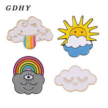 GDHY Cute Sun Rainbow Clouds Brooch Rainbow pins Smiling clouds Enamel Pins brooches Colorful Brooches for women Kids jewelry 2024 - buy cheap