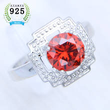 Rings for Women 925 Sterling Silver Ring Round Red Garnet Opening Adjustable Ring Party Jewelry 2024 - buy cheap