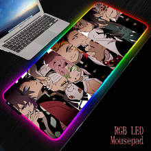 Mrgbest-mousepad gamer rgb com led., tapete grande para teclado e mesa, para jogos de anime demon slayer, kimetsu no yaiba. 2024 - compre barato