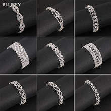 BLIJERY Fashion Bridal Crystal Bracelets For Women Silver Color Rhinestone Bracelets & Bangles Femme Prom Wedding Jewelry Gift 2024 - buy cheap