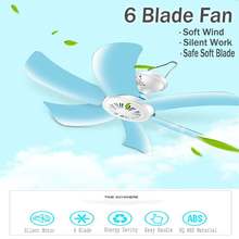 8W Silent Plastic 6 Leaves Turn Mini breeze Ceiling Fan 40CM Hanging Electric Fan Student Ceiling Fans Soft Wind Household 220V 2024 - buy cheap