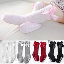 1 Pair Fashion Toddlers leg warmers Girls Big Bow Knee High Long Soft Cotton Lace Baby Kids stocking knee high Legwarmers 2024 - buy cheap