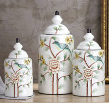 Jarrón de cerámica pintado clásico, jarrones con patrón de flores, tarros de porcelana de almacenamiento, multiusos, Estilo Vintage, para decoración del hogar 2024 - compra barato