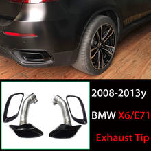 Escape de carro em aço inoxidável para bmw, x6, e71, tubo de escape 30d, 35d, 40d, 2005-2012, com tampa silenciadora 2024 - compre barato
