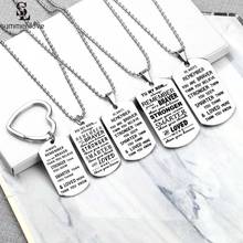 High Quality Stainless Steel Tag Pendant Necklace for Daughter Son Silver Color Chain Necklaces Family Jewelry Gift 2024 - купить недорого