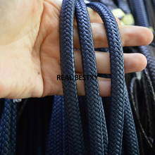 D038 5 m/lote aproximadamente 10*6mm Cordón de cuero azul marino hilo para DIY hombres mujeres pulsera y collar accesorios de cuero trenzado ancho 2024 - compra barato