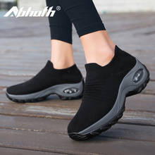 Abhoth Women Shoes Breathable Mesh Shoes Air Cushion Light Slip-on Running  Women Flat Sneaker Walking Thick Bottom Soprt Shoes 2024 - buy cheap