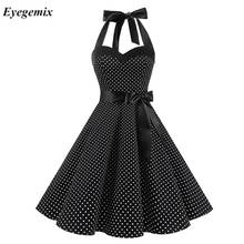 Women Polka Dot Print Summer Dress Sexy Retro White Halter Vintage Dress Plus Size Robe Femme Pin Up Rockabilly Party Dress 2024 - buy cheap