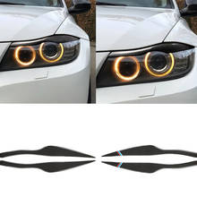 2Pcs/Set Carbon Fiber Car Headlight Eyebrows Eyelid Cover Decoration Car Stickers For BMW 3 Series E90 E91 F30 F34 2006- 2011 2024 - buy cheap