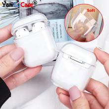 Yaneme-capa de silicone transparente macio tpu para fones de ouvido, proteção ultra fina, para airpods pro air pods 2024 - compre barato