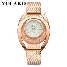 YOLAKO-Reloj de cuarzo con diamantes para Mujer, pulsera femenina, 2019 2024 - compra barato