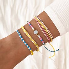 Modyle Bohemia Beach Woven Bracelets for Women Jewelry Beads Chain Boho Handmade Blue Thread Bracelet femme 2024 - buy cheap