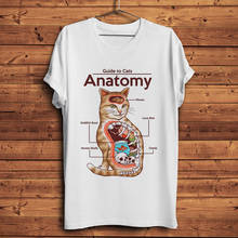Anatomy of a Cat funny t-shirt homme summer new short sleeve t shirt men white casual tshirt unisex streetwear 2024 - buy cheap
