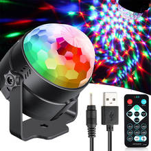 USB DC5V colorful rotate stage light music activation dj ktv disco lights remote control Xmas kids gift Christmas holiday lights 2024 - buy cheap