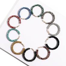 Женские серьги-кольца JOUVAL Boho, большие круглые серьги с кристаллами и стразами, винтажные Летние повседневные ювелирные изделия для вечеринок 2024 - купить недорого