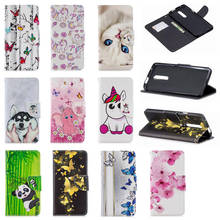 Book Flip Leather Case For Oneplus 7 Pro Case Cute Cat Panda Puppy Butterfly Wallet Cover For Oneplus One Plus 7 Pro case hoesje 2024 - buy cheap