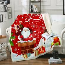 Christmas Throw Blanket Cartoon Sherpa Fleece Blanket for Kids Red Thin Quilt Santa Claus Fluffy Blanket Deer Snowman Dropship 2024 - buy cheap