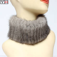 New Style Women Real Mink Fur Scarf Fashion Warm Knitted Genuine Mink Fur Headbands Natural Mink Fur Scarves Retail Wholesale 2024 - buy cheap