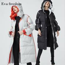 Women's Thick Down Coats Winter Hit Color Oversized 90% White Duck Down Coat Female Long Big Pocket Hooded Warm Down Parkas F628 2024 - buy cheap