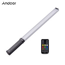 Ручной светодиодный светильник Andoer RGB для видеосъемки, 9 цветов, CRI95 + 3200K-5600K, 7 светильник вых эффектов, светодиодный видесветильник с интерфейсом 1/4 дюйма 2024 - купить недорого