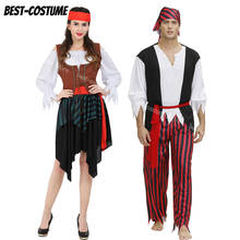Fantasia pirata dos caribe, traje masculino de pirata para cosplay em halloween, fantasia adulto de pirata 2024 - compre barato