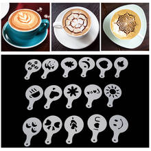 Molde de peneira de açúcar, cappuccino, café, barista, acessórios de estêncil de café, filtro, 16 peças 2024 - compre barato