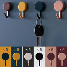 10pcs Solid Color Free Punching Door No Trace Nail Clothes Mounted Wall Hooks 2024 - buy cheap