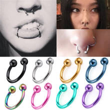 1pc Circle Horseshoe Piercing Stainless Steel Nostril Nose Ring Nipple Lip Ear Piercing Multipurpose Pircing Nariz Body Jewelry 2024 - buy cheap