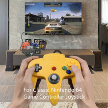 Controle para nintendo 64, joystick clássico com fio longo para jogos de console 2024 - compre barato