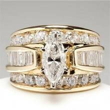 Fashion Women Cubic Zirconia Inlaid Wedding Engagement Finger Ring Jewelry Gift 2024 - buy cheap