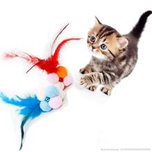 Домашнее животное кошка котенок кошка игрушка прокатки царапин мяч Смешные, для кошек и котят куклы для игр стакан мяч игрушка кошка Перо колокол домашних животных продукт 2024 - купить недорого