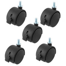 Fashion-8mm Threaded Stem 2 Inch Dia Wheel Chair Swivel Caster With brake 5 Pcs Black 2024 - buy cheap