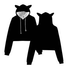 Larg Size Clothing Solid Color Hoodies Sweatshirts for Girls Spring and Autumn Trend Cropped Cat Ear Hoodies Sweatshirts SW55 2024 - buy cheap